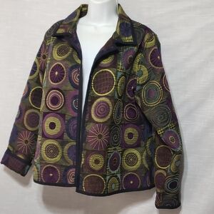 Winding River. Reversible. Circular Tapestry Vibrant Patterned  EUC Size 18-20